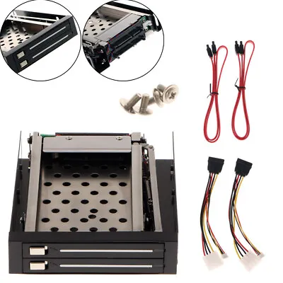 Dual Bay 2.5  SATA Hard Disk HDD/SSD Trayless Caddy Internal Mobile Rack Set New • £24.23