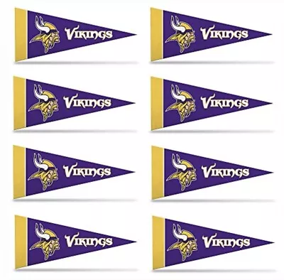 Minnesota Vikings Felt Mini Pennants 4  X 9  Licensed By Rico Made In USA 8 Pack • $12.99