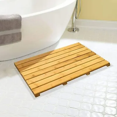 £10.95 • Buy Wooden Duckboard Natural Wood Bathroom Bath Shower Anti Slip Mat Duck Board