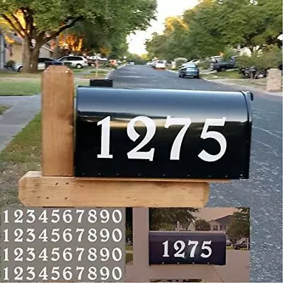 SET OF 2 Custom Mailbox Numbers Vinyl Decals / Stickers - Choose Size & Color • $3.25