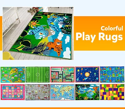 Kids Rugs Play Mats Children Bedroom Boys Girls Soft Nursery Modern Room Rug • £14.93