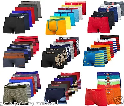 3 6 Mens Microfiber Boxer Briefs Underwear Seamless Compression Knocker Lot • $14.95