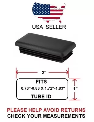 1 X 2 INCH RECTANGLE TUBING PLUG/END CAP 1  X 2  - 10 To 14 GAUGE - QUANTITY 4 • $6.13