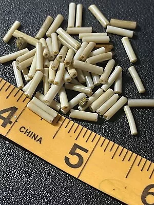 10 Original Venetian Glass Tube Beads White Chief's Trade Beads 1700's • $11.99