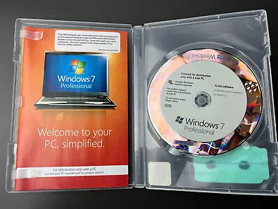 $34.99 • Buy Microsoft Windows 7 Professional DVD 32 Bit Service Pack 1 W/product Key