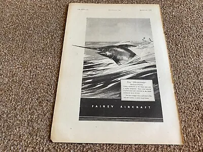 Framed Advert 11x8 Fairey Aircraft - The Swordfish • £22.99