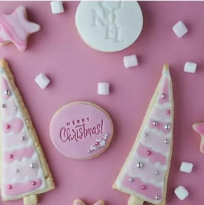 £3.95 • Buy Merry Christmas Embosser Stamp Cookie  Fondant Cupcake Decoration Baking
