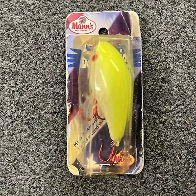 Vintage Mann’s Baby 1- Minus Crankbait - Pearl Chartreuse Red Hook 1/4oz • $19.99