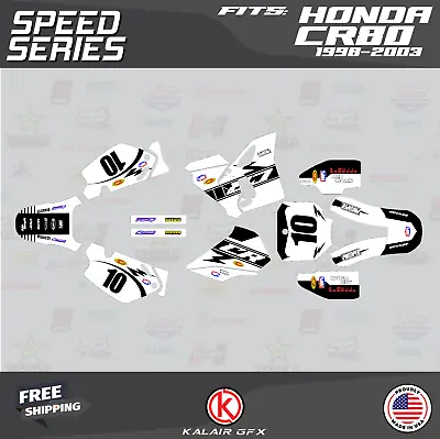 Graphics Kit For Honda CR80 (1998-2003) CR 80 Speed -White • $65.99