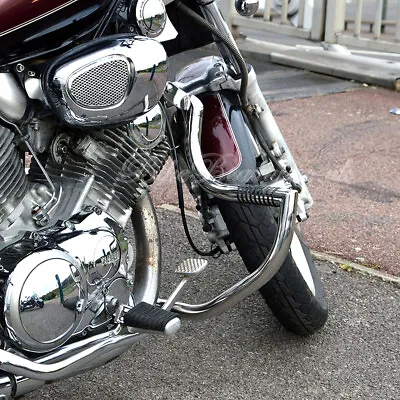 Yamaha XV750 Virago XV 750 Crash Bar Mustache Engine Guard Stainless With PEGS • $273.86