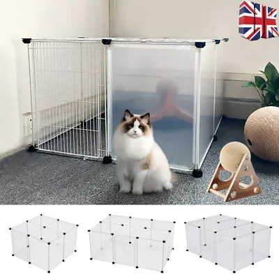 8/10/12 Panels Pet Playpen Wire Door Kitten Puppy Rabbit Cage Fence Small Animal • £10.95