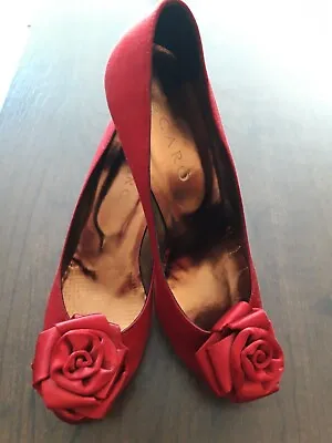 £12.99 • Buy Jaime Mascaro Burgundy  High Heel Satin  Shoes 
