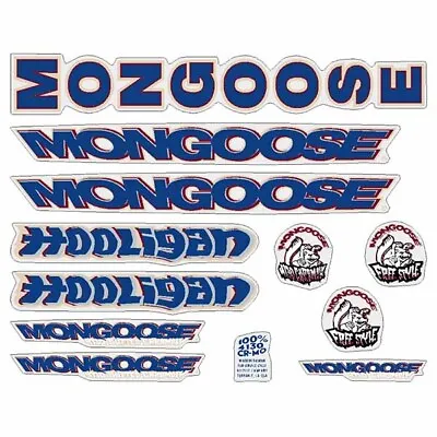 Mongoose - 1998 Hooligan For Black Frame - Decal Set - Old School Bmx • $88