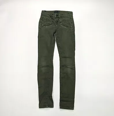 Vince Skinny Stretch Womens Size 25 Green Denim Jeans • $29.69