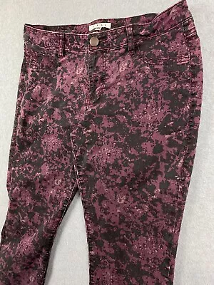 CAbi Women's Size 10 W32 Purple/Black Twill Skinny Jegging Jeans • $16.95