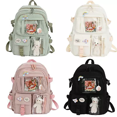 Kawaii Backpack School Bag For Girls Large Capacity Kawaii Bag With Kawaii Pin • $22.90