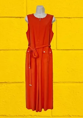 NEXT Tailoring Red Zip Front Belted Culotte Jumpsuit Size 16 Tall BNWT RRP £58 • £17.99