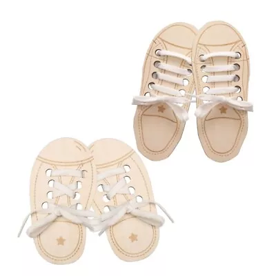 Kids Learn To Tie A Shoe Toy Baby DIY Toy Travel Game Lacing Shoes Learning Toy • £7.22