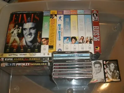 HUGE Lot Of 27 Elvis Presley DVD VHS Playing Cards CD's • $92.49