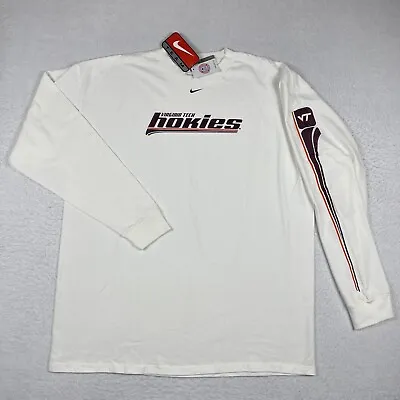 Virginia Tech Shirt Mens XL Vintage Y2K Nike Team Long Sleeve Hokies VT NCAA NWT • $50
