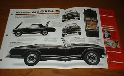 ★★1968 Mercedes 280sl Spec Sheet Brochure Poster Print Photo 68 280 Sl 230 63-71 • $12.99