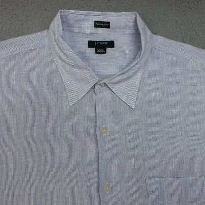 J.Crew Tailored Fit Linen Shirt Sz XL Button Down Men's 100 % Irish Linen Blue • $18.34