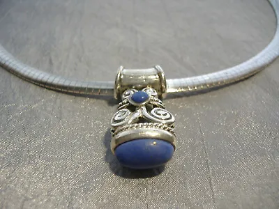 Vintage Lapis Lasuli Sterling Silver Necklace • $89.99