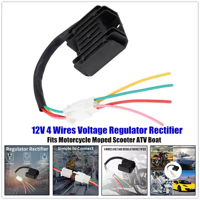 12V Universal 4-Wire Voltage Regulator Rectifier For Motorcycle Scooter ATV Boat • $13.42