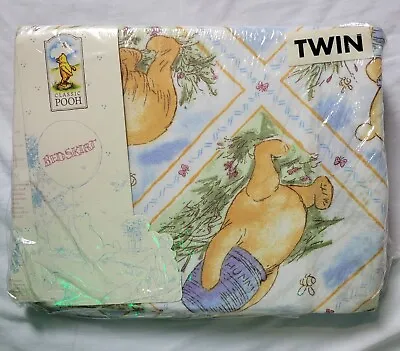 NWT Vintage Disney Winnie The Pooh Red Calliope TWIN Bedskirt Classic Pooh NOS • $26.54
