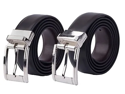 Gelante Men's Dress Reversible Leather Belt Rotated Buckle Adjustable Length  • $11.99