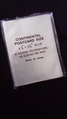 £2.99 • Buy Continental Size Clear Plastic Postcard Sleeves X 100