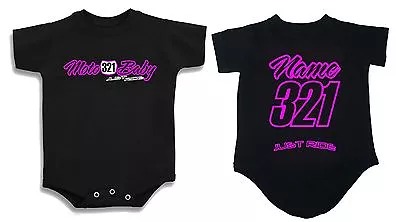 Moto Baby T Shirt Creeper Infant One Piece Motocross Mx Bike Just Ride Number • $25.99