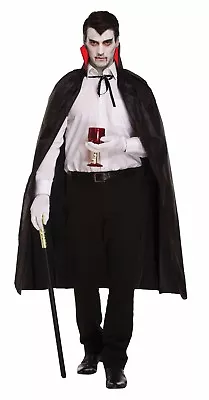 Adult Deluxe Vampire Costume Gothic Dracula Mens Halloween Fancy Dress Lot UK • £15.44