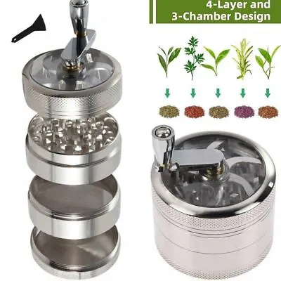 4-Layer Metal Grinder Dry Herbal Herb Spice Grinder Crusher Smoking Kitchen Gift • £8.39