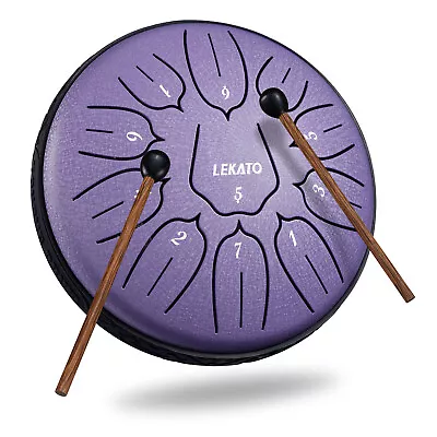 LEKATO 6  Steel Tongue Drum 11 Notes D Key Percussion Instrument HandPan Drum US • $31.99