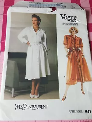 Vogue Yves Saint Laurent Paris Original Pattern Blouson Dresses Size 12 UNCUT • $17.54