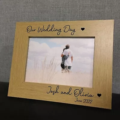 Wedding Day Gift Personalised Photo Frame Husband Wife Gift Wedding Gift • £7.99