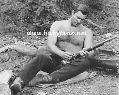 $14.99 • Buy 031 Clint Walker Hairy Barechested Cleaning His Rifle Beefcake Photo