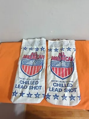 2 Vintage All American 7 1/2  & 8 Chilled Lead Shot Canvas Empty Bags • $14.99