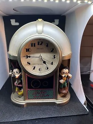 Seiko Mickey And Minnie Clock Has Some Damage Will Be In Pics Does Work Lightsup • £4.87