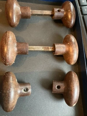£25 • Buy 3 Pairs (only 2 Rods) Old/vintage Bakelite Oval Door Handles