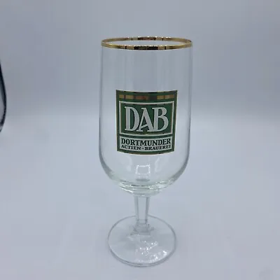 German Beer Glass Gold Rim DAB Dortmunder Actien Brauerei 12oz • $12.99