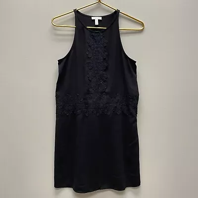 Leith Nordstrom Dress SIZE XS Sleeveless Black Embroidered Lace Detail • $17.99