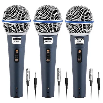 3 PACK Beta 58A Dynamic Professional Vocal Microphone Cardioid Mic With Cable • $44.99