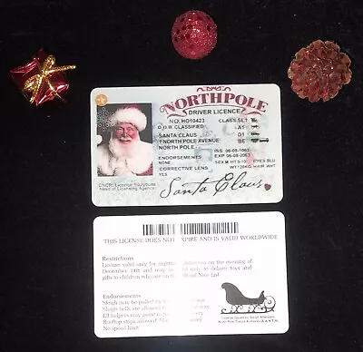 Santa's Northpole Real-looking Drivers License Create Christmas Joy For Kids • $8.50