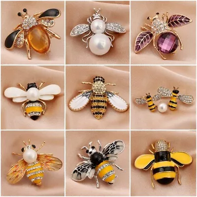 Fashion Crystal Enamel Insect Bee Brooch Pin Corsage Women Wedding Jewelry Gifts • $2.42
