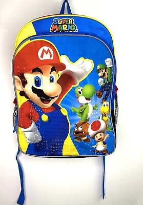 2017 Nintendo Super Mario Backpack School Book Bag Blue/Red/Yellow/Green 16  • $8.86