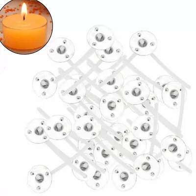 200 Pack Pre Waxed Candle Wicks With Sustainers For Making Tea Light Candles • £4.50