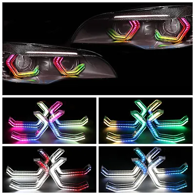 RGB DRL LED Dynamic Angel Eyes M4 DTM For BMW E46 E90 E60 F10 F30 F31 Headlight • $135.89