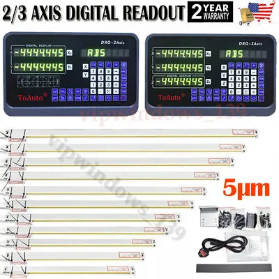 DRO 3Axis 2Axis Digital Readout  5um Linear Glass Scale Precision Measuring • $67.76